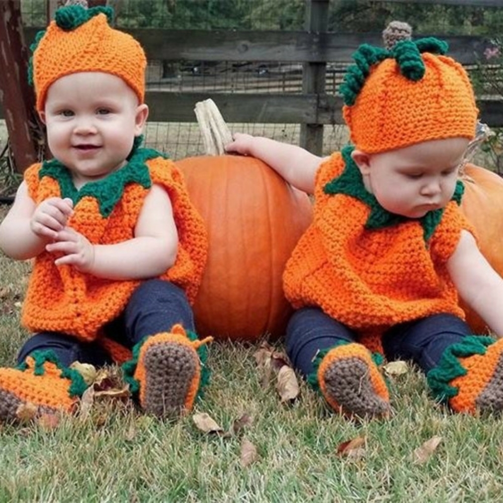 Baby pumpkin prop dress